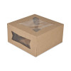 Kraft Window Bakery Boxes, 8 x 8 x 4, Brown, Paper, 150/Carton