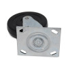 Replacement Plate Casters, Rigid Mount Plate, 5" Rubber Wheel, Black