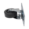 Replacement Plate Casters, Rigid Mount Plate, 3.5" Rubber Wheel, Black