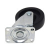 Replacement Plate Casters, Rigid Mount Plate, 4" Phenolic Wheel, Black