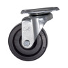 Replacement Plate Casters, Rigid Mount Plate, 4" Phenolic Wheel, Black