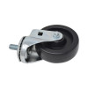 Replacement Bayonet-Stem Swivel Casters, Threaded Stem (0.5" x 1"), 4" Hard Rubber Wheel, Black