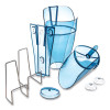 Saf-T-Scoop And Guardian System For Ice Machines, 64 Oz To 86 Oz Ice Scoop, Transparent Blue