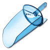 Saf-T-Scoop And Guardian System For Ice Machines, 64 Oz To 86 Oz Ice Scoop, Transparent Blue