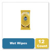 Lemon Scent Wet Wipes, Cloth, 7 X 10, White, 24/Pack, 12 Packs/Carton