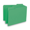 Interior File Folders, 1/3-Cut Tabs: Assorted, Letter Size, 0.75" Expansion, Green, 100/Box