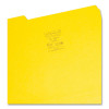 Interior File Folders, 1/3-Cut Tabs: Assorted, Letter Size, 0.75" Expansion, Yellow, 100/Box