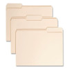 Poly Manila Folders, 1/3-Cut Tabs: Assorted, Letter Size, Manila, 12/Pack