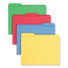 Reinforced Top Tab Colored File Folders, 1/3-Cut Tabs: Assorted, Letter Size, 0.75" Expansion, Assorted Colors, 12/Pack