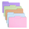 Supertab Colored File Folders, 1/3-Cut Tabs: Assorted, Legal Size, 0.75" Expansion, 11-Pt Stock, Pastel Assortment, 100/Box