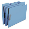 Top Tab Colored Fastener Folders, 0.75" Expansion, 2 Fasteners, Letter Size, Blue Exterior, 50/Box