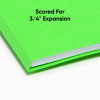Colored File Folders, 1/3-Cut Tabs: Assorted, Letter Size, 0.75" Expansion, Green, 100/Box
