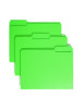 Colored File Folders, 1/3-Cut Tabs: Assorted, Letter Size, 0.75" Expansion, Green, 100/Box