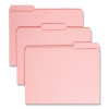 Reinforced Top Tab Colored File Folders, 1/3-Cut Tabs: Assorted, Letter Size, 0.75" Expansion, Pink, 100/Box