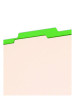 Colored Top Tab Classification Folders, 2/5-Cut Tab, Expands 2", 1 Divider, 4 Safeshield Fasteners, Letter Size, Green, 10/Bx