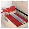 Pressboard Top Tab Classification Folders, Expands 2", 1 Divider, 4 Safeshield Fasteners, Letter Size, Bright Red, 10/Box