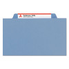 Colored Top Tab Classification Folders, 2/5-Cut Tab, Expands 2", 2 Dividers, 6 Safeshield Fasteners, Letter Size, Blue, 10/Bx