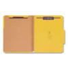 Pressboard Top Tab Classification Folders, Expands 2", 2 Dividers, 6 Safeshield Fasteners, Letter Size, Assorted, 10/Box
