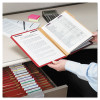 Pressboard Top Tab Classification Folders, Expands 2", 2 Dividers, 6 Safeshield Fasteners, Letter Size, Bright Red, 10/Box