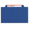 Six-Section Pressboard Top Tab Classification Folders, Six Safeshield Fasteners, 2 Dividers, Letter Size, Dark Blue, 10/Box