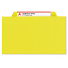 Six-Section Pressboard Top Tab Classification Folders, Six Safeshield Fasteners, 2 Dividers, Letter Size, Yellow, 10/Box