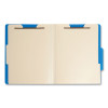 Poly Classification Folders, 2/5-Cut Tab: Right Of Center, Expands 2", 2 Dividers, 6 Fasteners, Letter Size, Blue, 10/Box