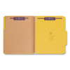 Pressboard Top Tab Pocket Classification Folders, Expands 2", 2 Dividers, 6 Safeshield Fasteners, Letter Size, Yellow, 10/Box