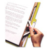 Pressboard Top Tab Pocket Classification Folders, Expands 2", 2 Dividers, 6 Safeshield Fasteners, Letter Size, Yellow, 10/Box