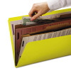 Pressboard Top Tab Pocket Classification Folders, Expands 2", 2 Dividers, 6 Safeshield Fasteners, Letter Size, Yellow, 10/Box