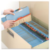 Pressboard Top Tab Classification Folders, 2/5 Tab, Expands 3", 3 Dividers, 8 Safeshield Fasteners, Letter Size, Blue, 10/Box