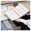 Pressboard Top Tab Classification Folders, 2/5 Tab, Expands 3", 3 Dividers, 8 Safeshield Fasteners, Letter Size, Blue, 10/Box