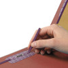 Pressboard Classification Folders, Six Safeshield Fasteners, 1/3-Cut Tabs, 2 Dividers, Letter Size, Red, 10/Box