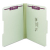 Recycled Pressboard Fastener Folders, 1/3 Tab: Assorted, Expands 1", 2 Safeshield Fasteners, Letter Size, Gray-Green, 25/Box