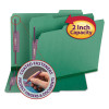 Colored Pressboard Fastener Folders, 1/3-Cut Tab: Assorted, Expands 2", 2 Safeshield Fasteners, Letter Size, Green, 25/Box