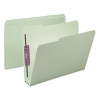 Recycled Pressboard Fastener Folders, 1/3 Tab: Assorted, Expands 3", 2 Safeshield Fasteners, Letter Size, Gray-Green, 25/Box