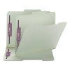 Recycled Pressboard Fastener Folders, 2/5 Tab: R Of C, Expands 2", 2 Safeshield Fasteners, Letter Size, Gray-Green, 25/Box