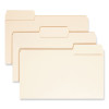 Supertab Top Tab File Folders, 1/3-Cut Tabs: Assorted, Legal Size, 0.75" Expansion, 14-Pt Manila, 50/Box
