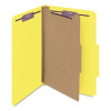 Pressboard Top Tab Classification Folders, Expands 2", 1 Divider, 4 Safeshield Fasteners, Legal Size, Yellow, 10/Box