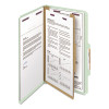 Pressboard Classification Folders, Four Safeshield Fasteners, 2/5-Cut Tabs, 1 Divider, Legal Size, Gray-Green, 10/Box