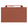 Recycled Pressboard Classification Folders, 2/5-Cut Tab, Expands 2", 2 Dividers, 6 Fasteners, Legal Size, Red, 10/Box