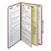 Recycled Pressboard Classification Folders, 2/5-Cut Tab, Expands 2", 2 Dividers, 6 Fasteners, Legal Size, Red, 10/Box