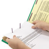 Six-Section Pressboard Top Tab Classification Folders, Six Safeshield Fasteners, 2 Dividers, Legal Size, Green, 10/Box