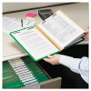 Pressboard Top Tab Classification Folders, Expands 2", 2 Dividers, 6 Safeshield Fasteners, Legal Size, Green, 10/Box