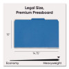 Six-Section Pressboard Top Tab Classification Folders, Six Safeshield Fasteners, 2 Dividers, Legal Size, Dark Blue, 10/Box