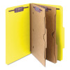Pressboard Top Tab Pocket Classification Folders, Expands 2", 2 Dividers, 6 Safeshield Fasteners, Legal Size, Yellow, 10/Box