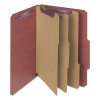 Pressboard Classification Folders, Eight Safeshield Fasteners, 2/5-Cut Tabs, 3 Dividers, Legal Size, Red, 10/Box