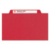 Eight-Section Pressboard Top Tab Classification Folders, 8 Safeshield Fasteners, 3 Dividers, Legal Size, Bright Red, 10/Box