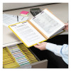 Pressboard Top Tab Classification Folders, 2/5 Tab, Expands 3", 3 Dividers, 8 Safeshield Fasteners, Legal Size, Yellow, 10/Bx