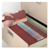 Recycled Pressboard Classification Folders, 3" Expansion, 3 Dividers, 8 Fasteners, Legal Size, Red Exterior, 10/Box