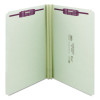Recycled Pressboard Fastener Folders, Straight Tabs, Two Safeshield Fasteners, 2" Expansion, Legal Size, Gray-Green, 25/Box